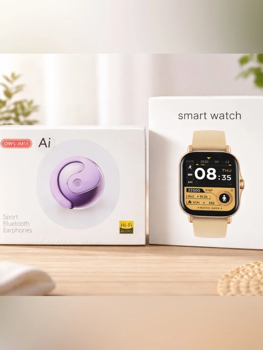 2-in-1 Bundle AI Earphone and Smartwatch
